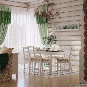 Комлект Вествик обеденный стол и четыре стула, массив сосны, цвет белый в Невьянске - nevjansk.mebel-74.com | фото