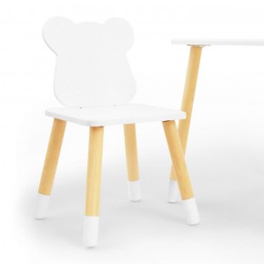 Комплект детской мебели стол и два стула Мишутка (Белый/Белый/Береза) в Невьянске - nevjansk.mebel-74.com | фото