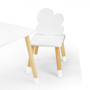 Комплект детской мебели стол и два стула Облачко (Белый/Белый/Береза) в Невьянске - nevjansk.mebel-74.com | фото