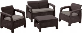 Комплект мебели Корфу сет (Corfu set) коричневый - серо-бежевый * в Невьянске - nevjansk.mebel-74.com | фото