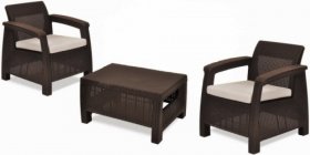 Комплект мебели Корфу Уикенд (Corfu Weekend) коричневый - серо-бежевый * в Невьянске - nevjansk.mebel-74.com | фото