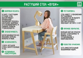 Комплект растущий стол и стул с чехлом 38 попугаев «Вуди» (Белый, Белый, Клетка) в Невьянске - nevjansk.mebel-74.com | фото