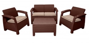 Комплект уличной мебели Yalta Premium Terrace Set (Ялта) шоколадый (+подушки под спину) в Невьянске - nevjansk.mebel-74.com | фото