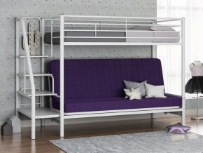 Кровать двухъярусная с диваном "Мадлен-3" (Белый/Фиолетовы) в Невьянске - nevjansk.mebel-74.com | фото