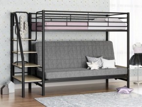 Кровать двухъярусная с диваном "Мадлен-3" (Черный/Серый) в Невьянске - nevjansk.mebel-74.com | фото