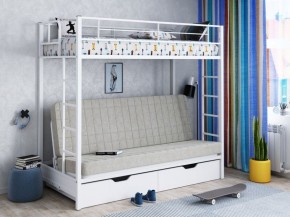 Кровать двухъярусная с диваном "Мадлен-ЯЯ" с ящиками в Невьянске - nevjansk.mebel-74.com | фото