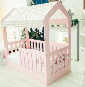 Кровать-домик без ящика 800*1600 (Розовый) в Невьянске - nevjansk.mebel-74.com | фото