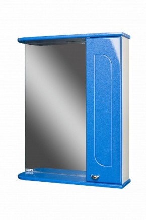 Шкаф-зеркало Радуга Синий металлик 55 правый АЙСБЕРГ (DA1129HZR) в Невьянске - nevjansk.mebel-74.com | фото